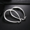 925 Sterling Silver 41MM Smooth Circle Big Hoop Earrings For Women