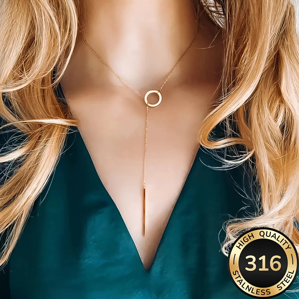 High-Quality 316 Stainless Steel Women's Y-Necklace, Fade-Resistant
