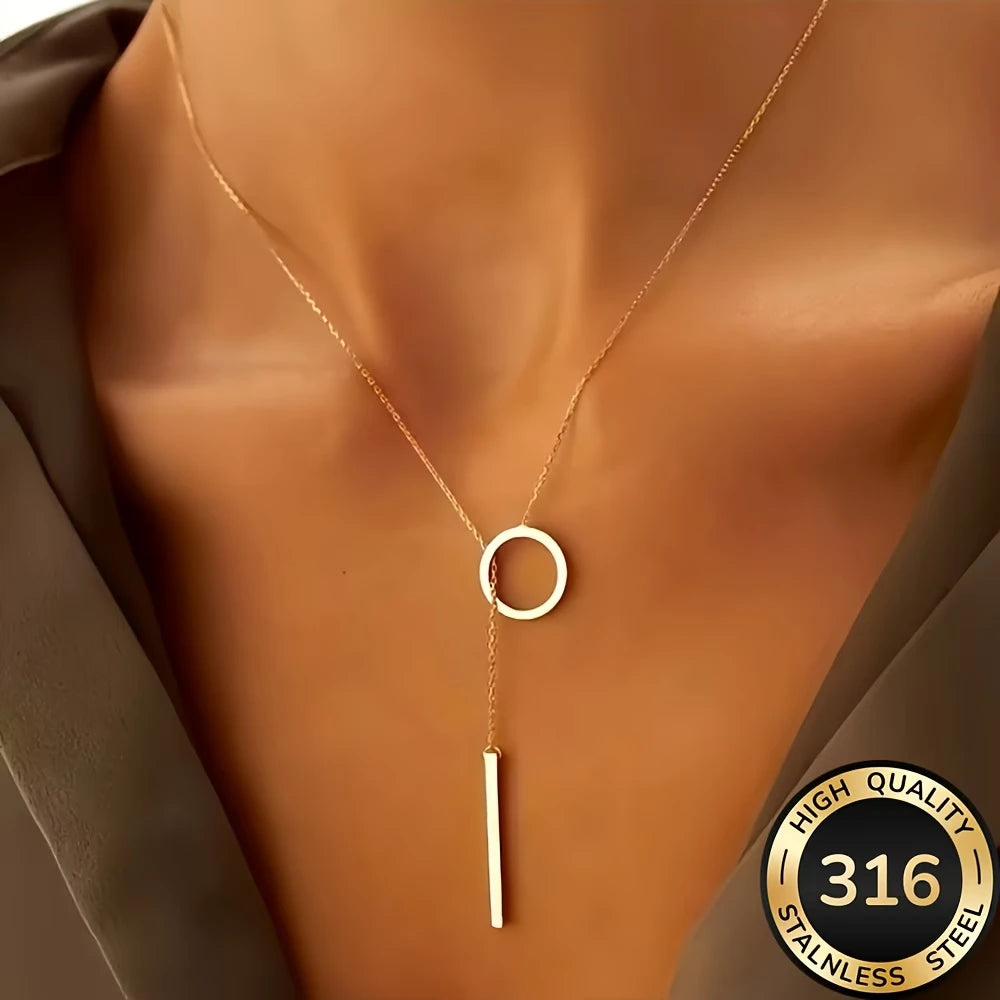 High-Quality 316 Stainless Steel Women's Y-Necklace, Fade-Resistant