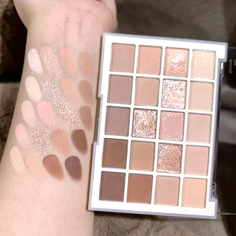 20-Color Multicolor Eyeshadow Palette Nude Earth Tones