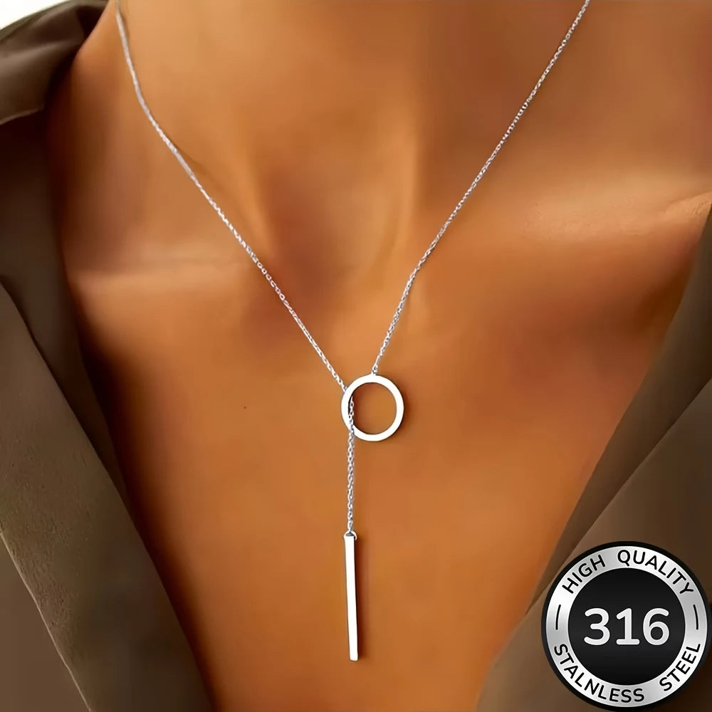 High-Quality 316 Stainless Steel Women's Y-Necklace, Fade-Resistant