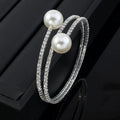 Elegant Rhinestone pearl multi-layer bracelet