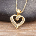 Elegant heart-shaped pendant necklace, spiral love design, sparkling crystal jewelry for women
