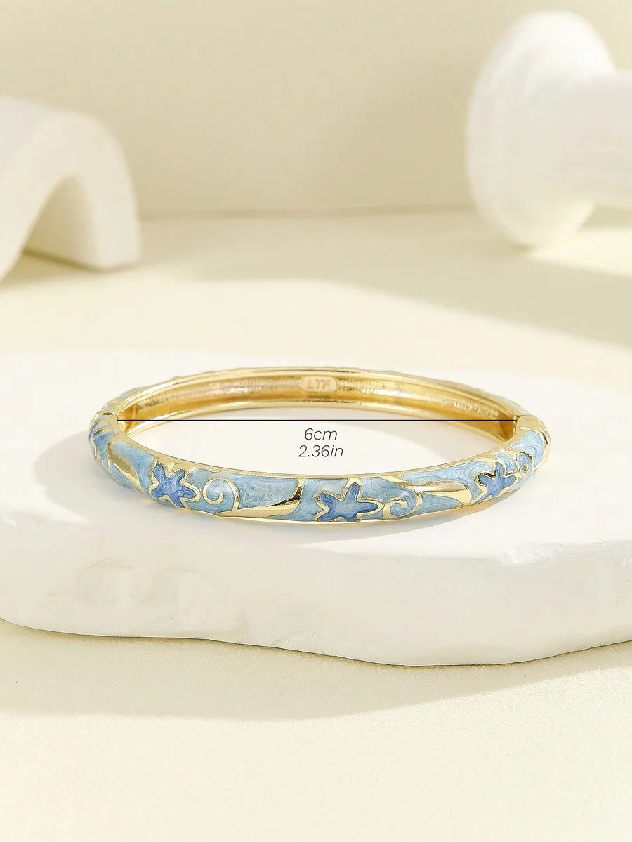 Bohemian Star Enamel Bracelet Gold-Plated Stylish Accessory for Women