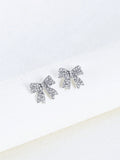 Rhinestone Bow Stud Earrings For Women