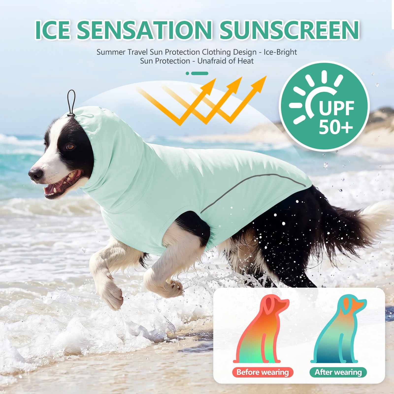 Pet Dog Sun Protective Clothing UV Shirt Cooling Clothes Breathable