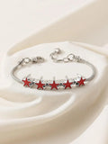 Cute Simple & Stylish Five-pointed Star Shaped Personalized Chain Bracelet For Women