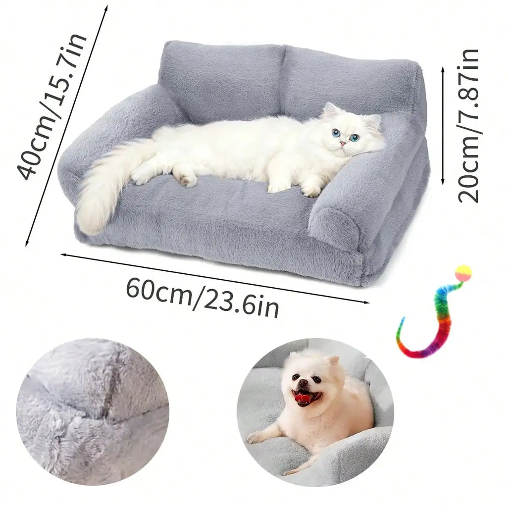 Dog Sofa, Small Dog Bed With Colorful Elastic Balls For Playing Removable And Washable Cover