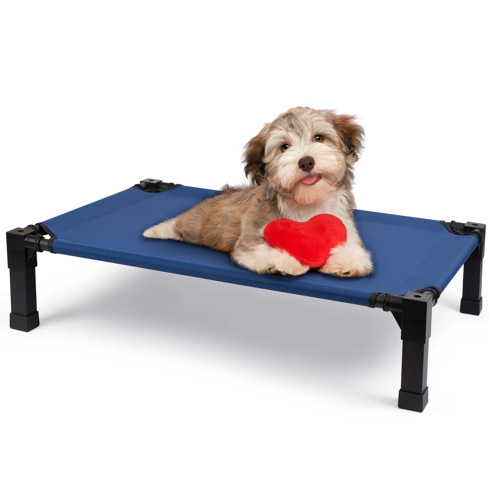 Elevated Dog Bed, Cooling Raised Pet Cot with Chew Proof Washable Breathable Mesh