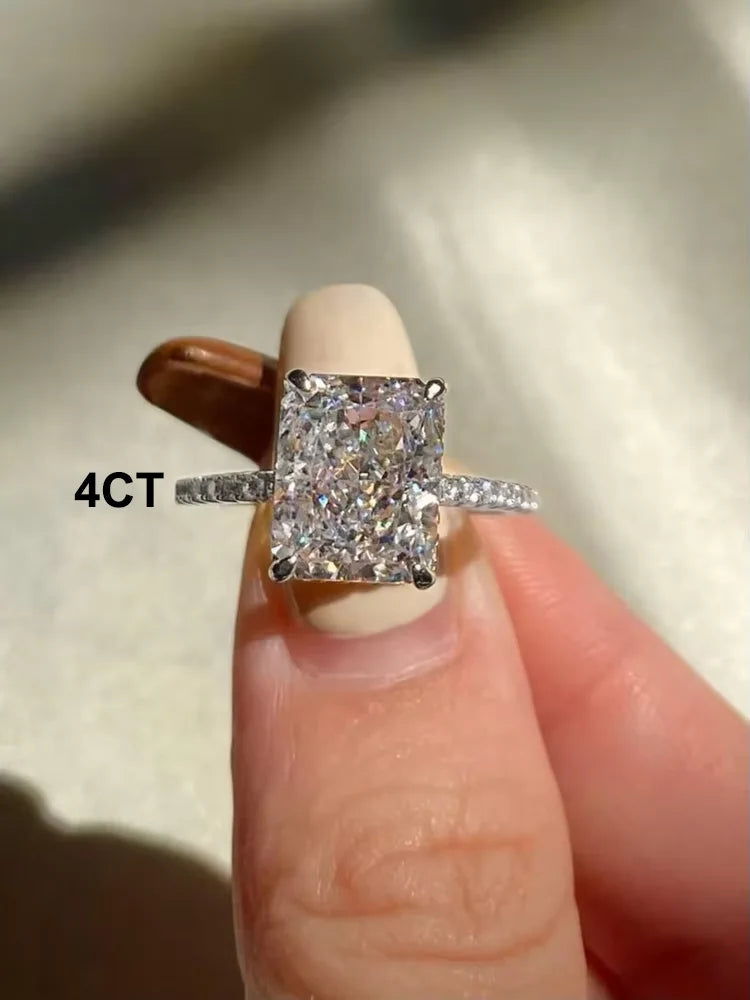 Beautiful 925 Sterling Silver Simple Classic Marquise Zircon Ring For Women