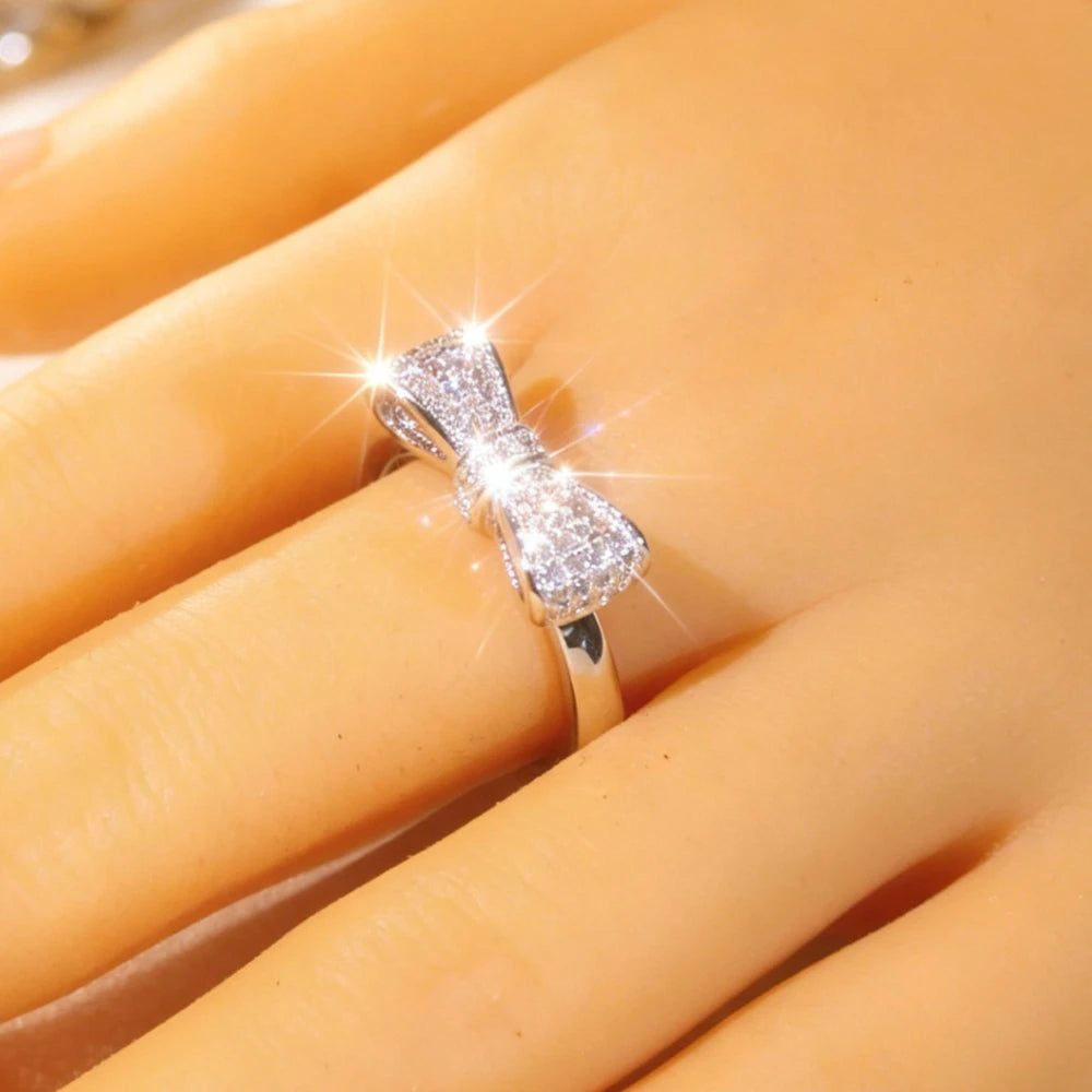 Luxurious  Bowknot Ring - Exquisite Sophisticated Zirconia Ring