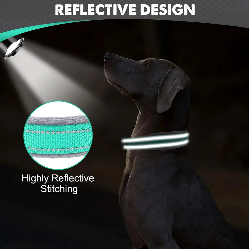 Padded Dog Collars for small Medium large Dogs Reflective Wide Pet Collars Adjustable Heavy Duty Nylon Neoprene Dog Collar