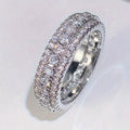 Elegant Triple Row Zircon Eternity Ring for Women