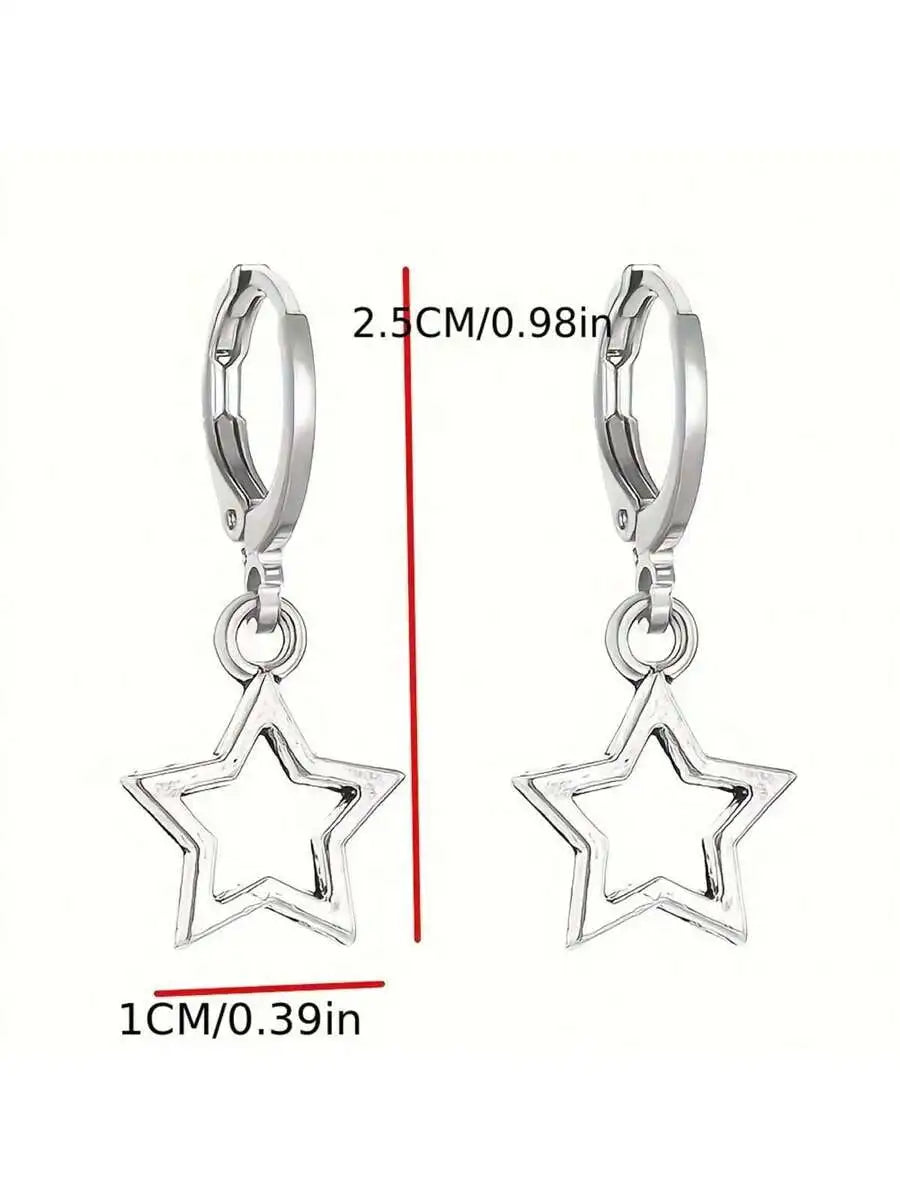 Hollow Star Drop Earrings For Women Casual Wear