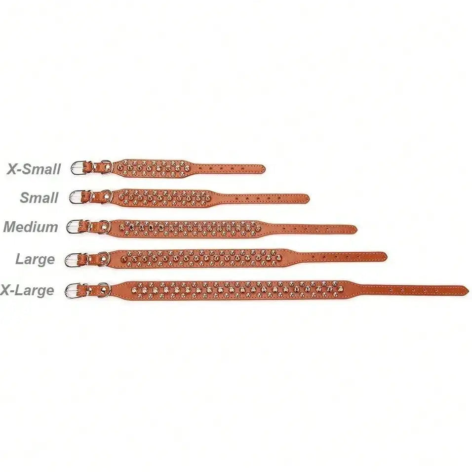 Punk Spiked Rivet Dog Collar Adjustable PU Leather Neck Strap Stylish Decorative Pet Collar