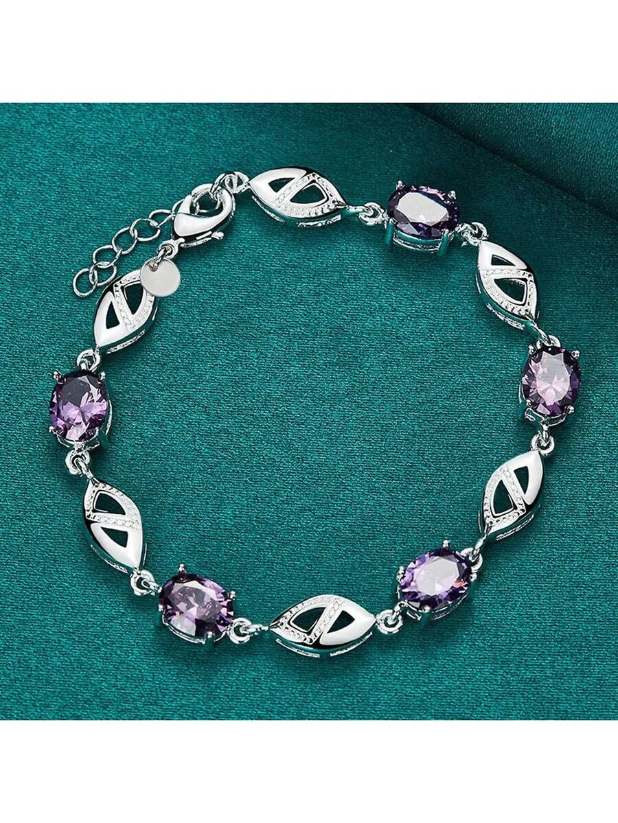 Red Crystal Chain Bracelet For Women