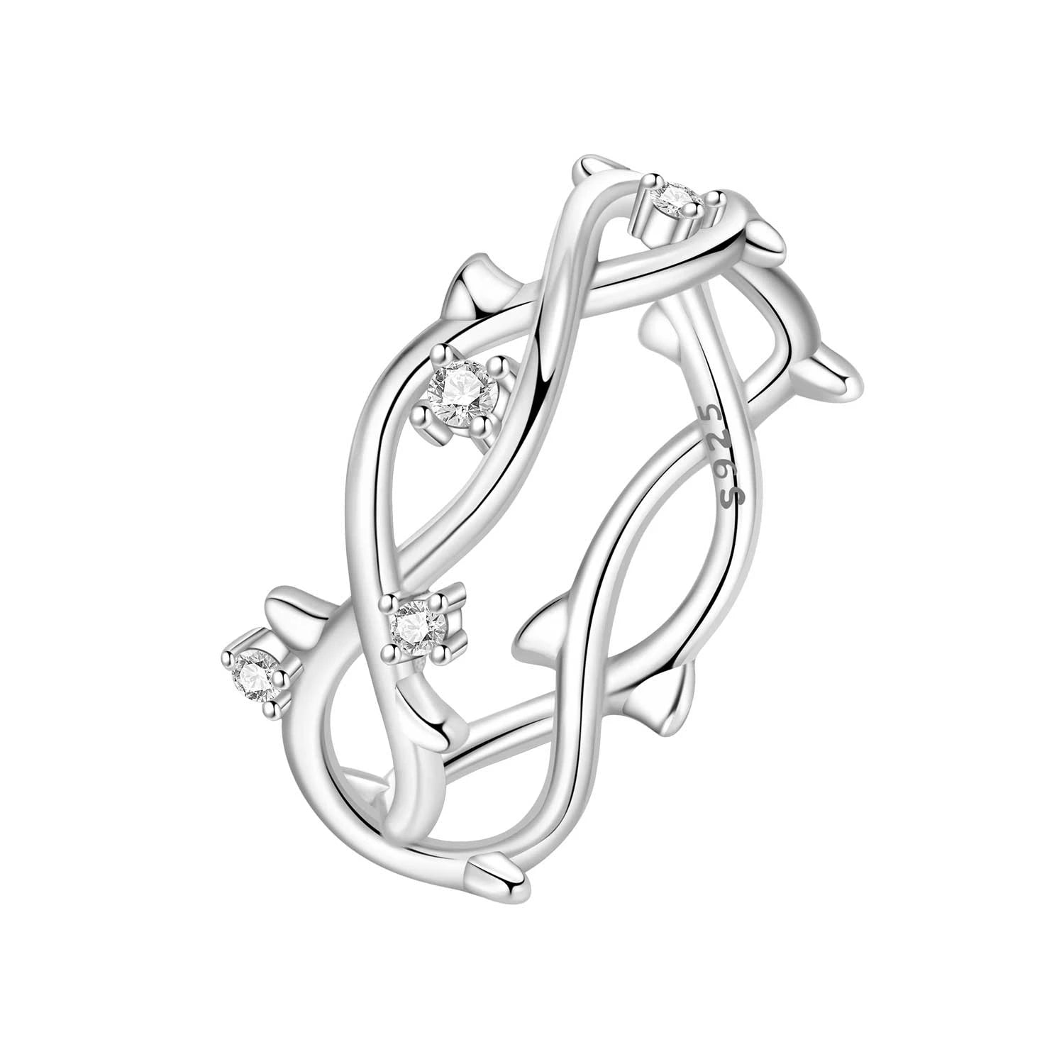 Elegant S925 Sterling Silver Vintage Pattern Closed Ring For Women