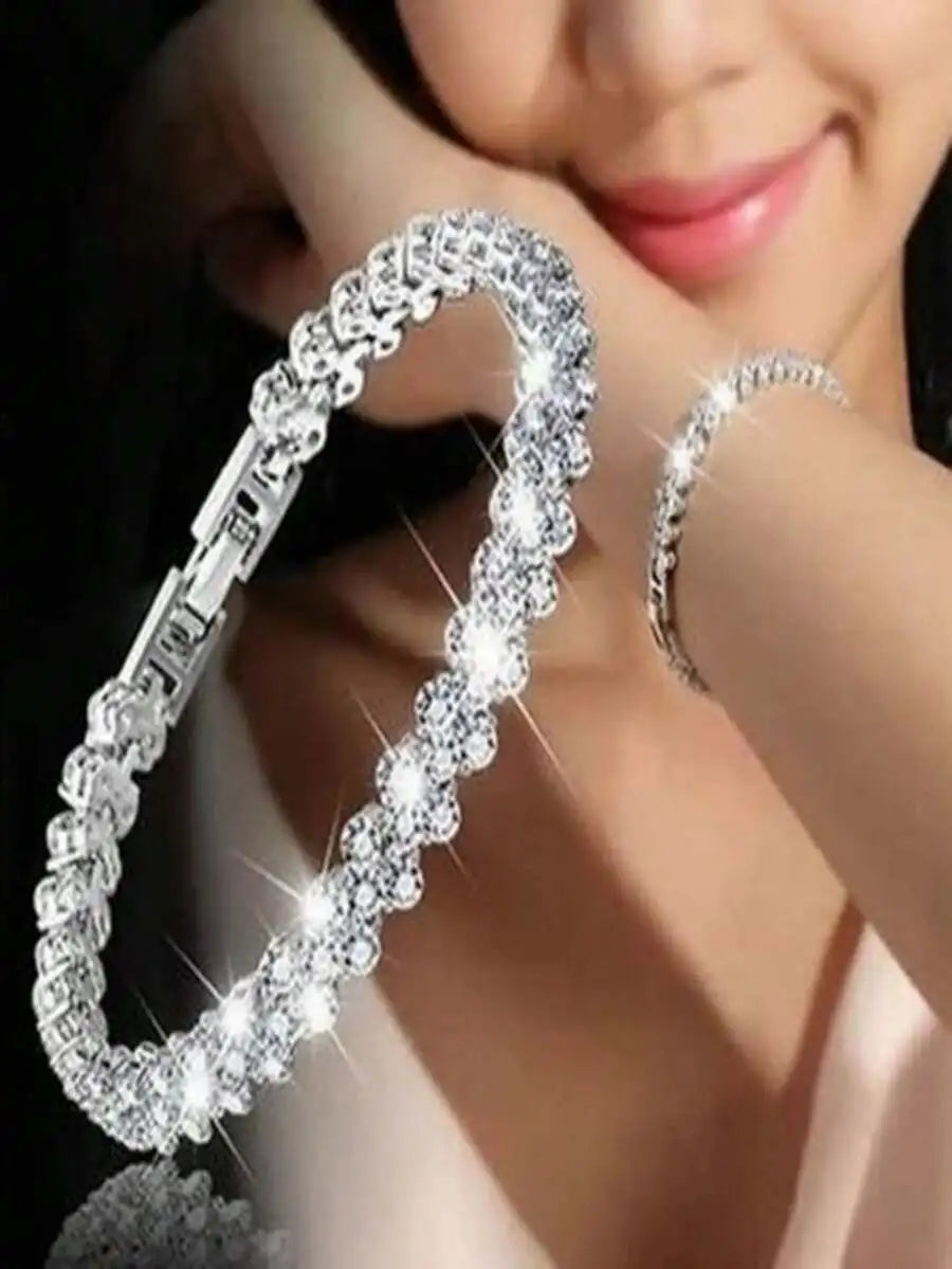 Elegant Full Crystal Roman Style Bracelet For Women