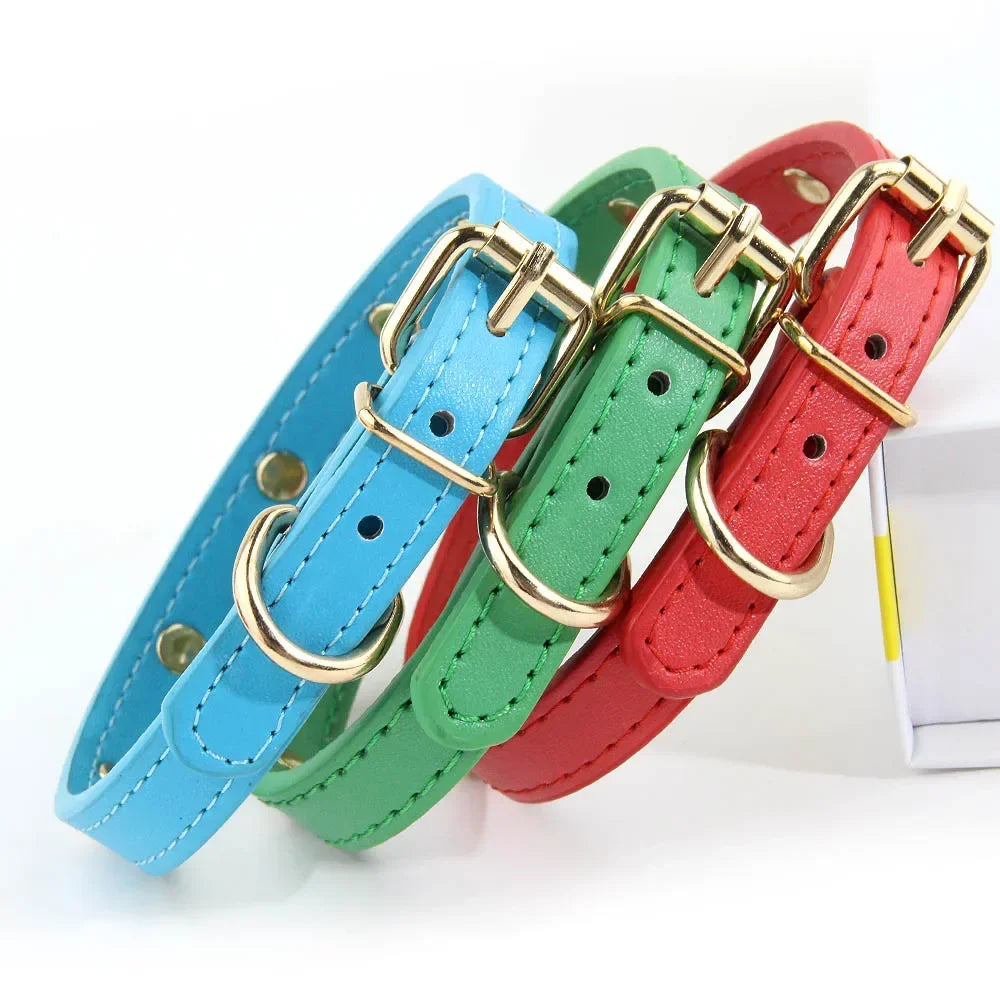 Pet Collar Rivet Star Moon Decor Small Dog Kitten PU Leather