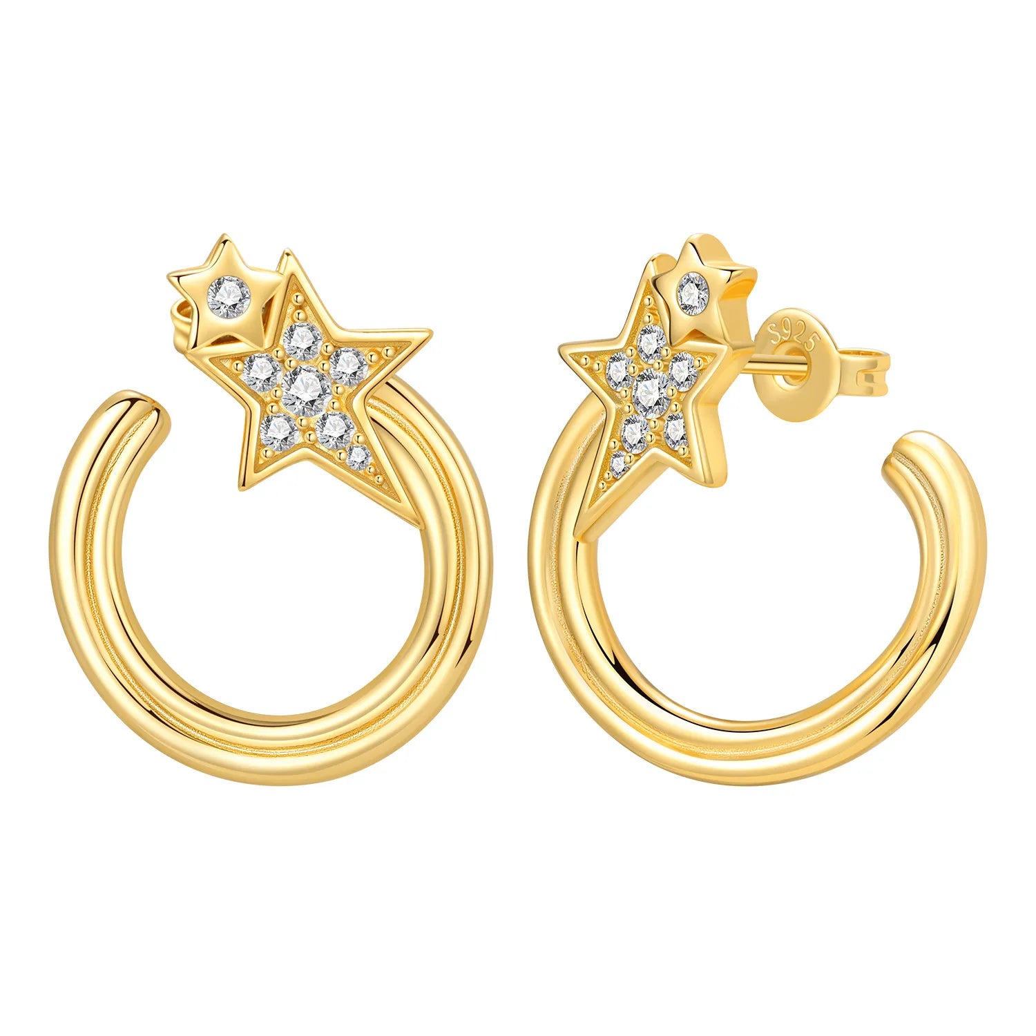 Elegant S925 Sterling Silver 18k Gold Classic Knot Stud Earrings For Ladys