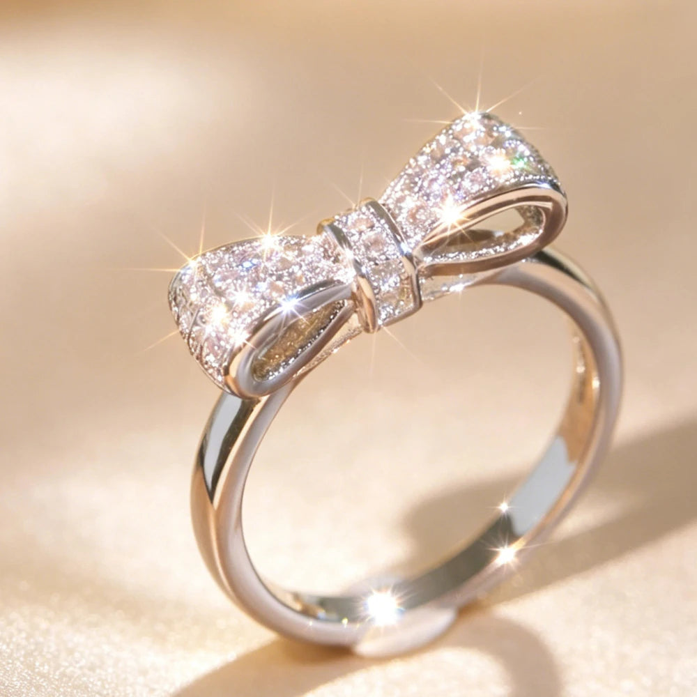 Luxurious  Bowknot Ring - Exquisite Sophisticated Zirconia Ring