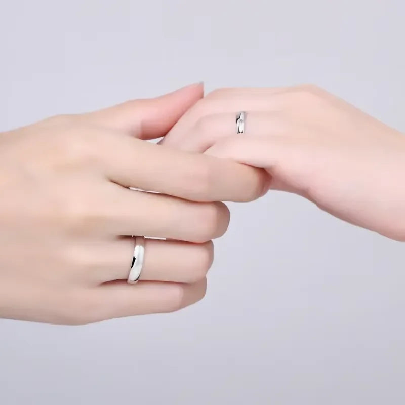 Elegant 925 Sterling Silver Couples Ring Old Styles Simple Ring for Women Men