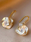 Floral Design Cubic Zirconia Drop Earrings For Women