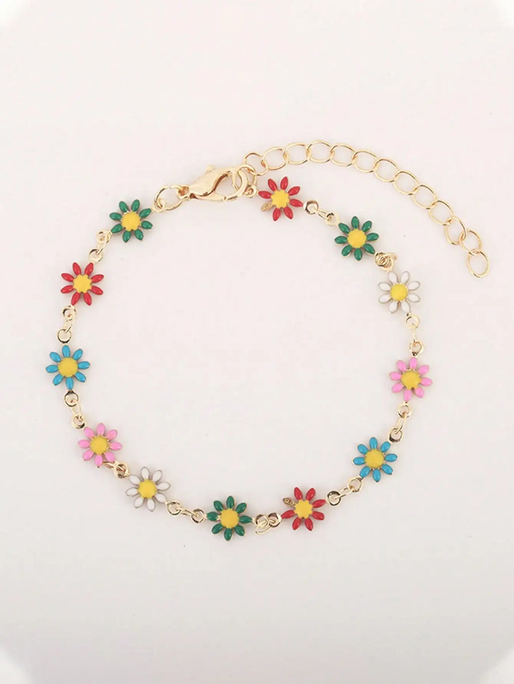 Colorful Shiny Cubic Heart Design Elegant Bracelet