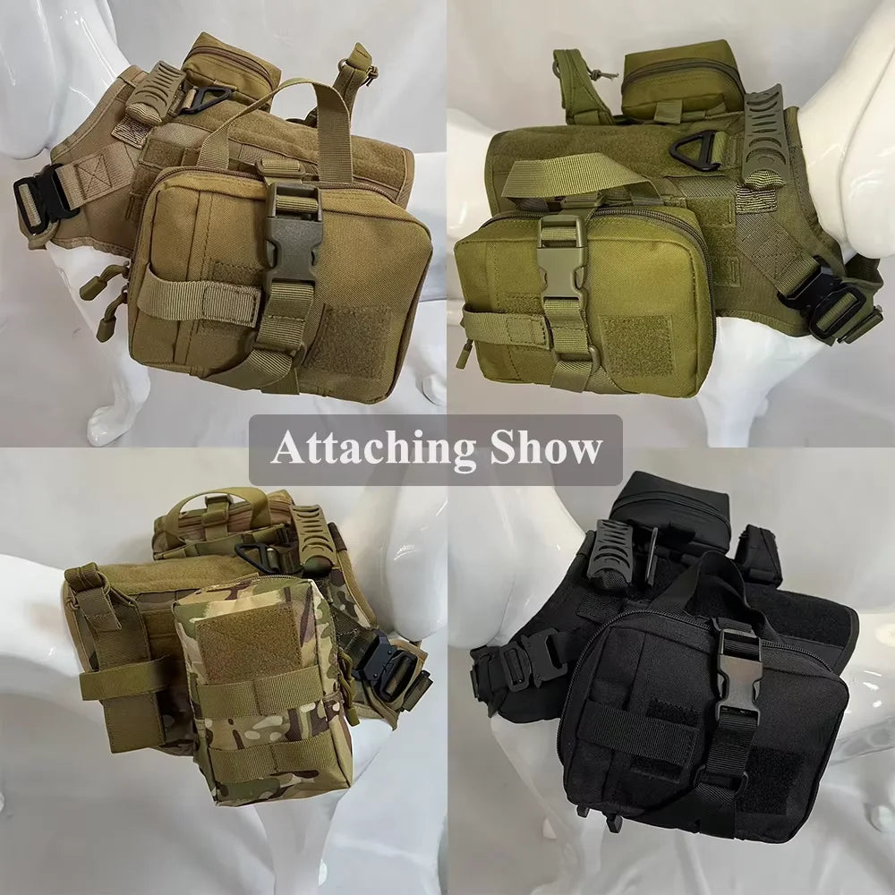 Dog Tactical Bags Set Molle Pouches Belt Attaching on Harness Sticker Military Dog Training Bags For Large Dogs