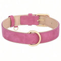 Adjustable Soft PU Dog Collar in Blue Brown or Pink Ideal for Small to Medium Pets