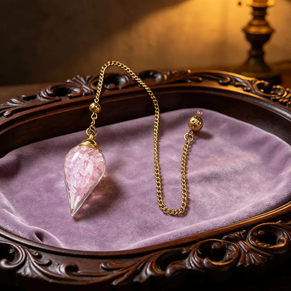 Detachable Crystal Stone Pendulum for Divinatino Dowsing Glass Wishing Bottle Natural Gem Stone Quartz