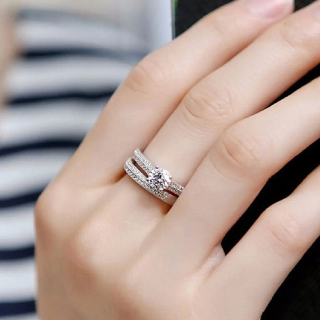 925 Sterling Silver Ring Set For Women