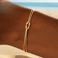 Stainless steel 18k gold plated bracelet for ladies, cute tennis bracelet, exquisite stainless steel jewelry