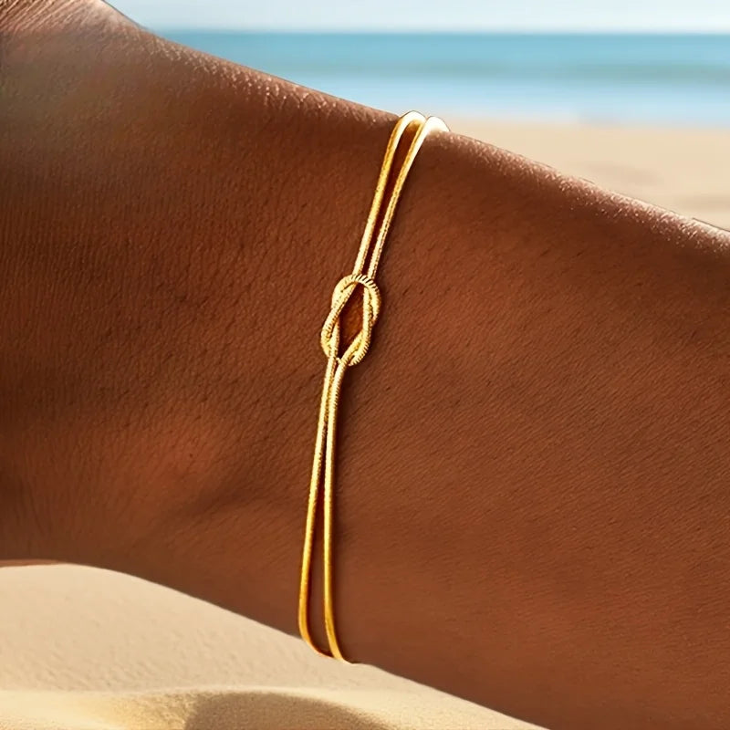 Stainless steel 18k gold plated bracelet for ladies, cute tennis bracelet, exquisite stainless steel jewelry