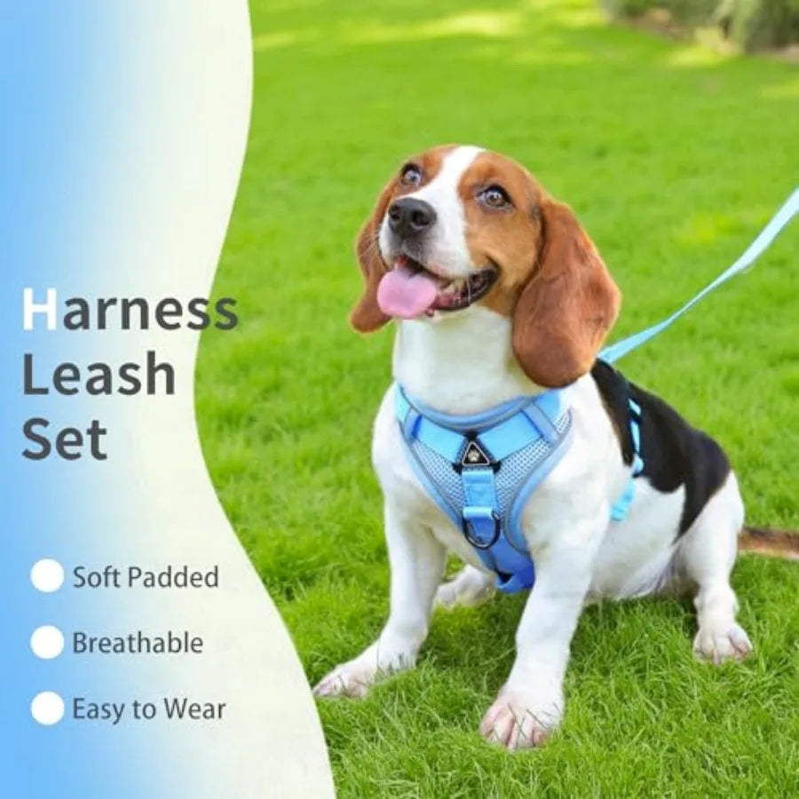 No Pull Dog Harness with Leash Set for Small Sized Dog, Reflective Adjustable