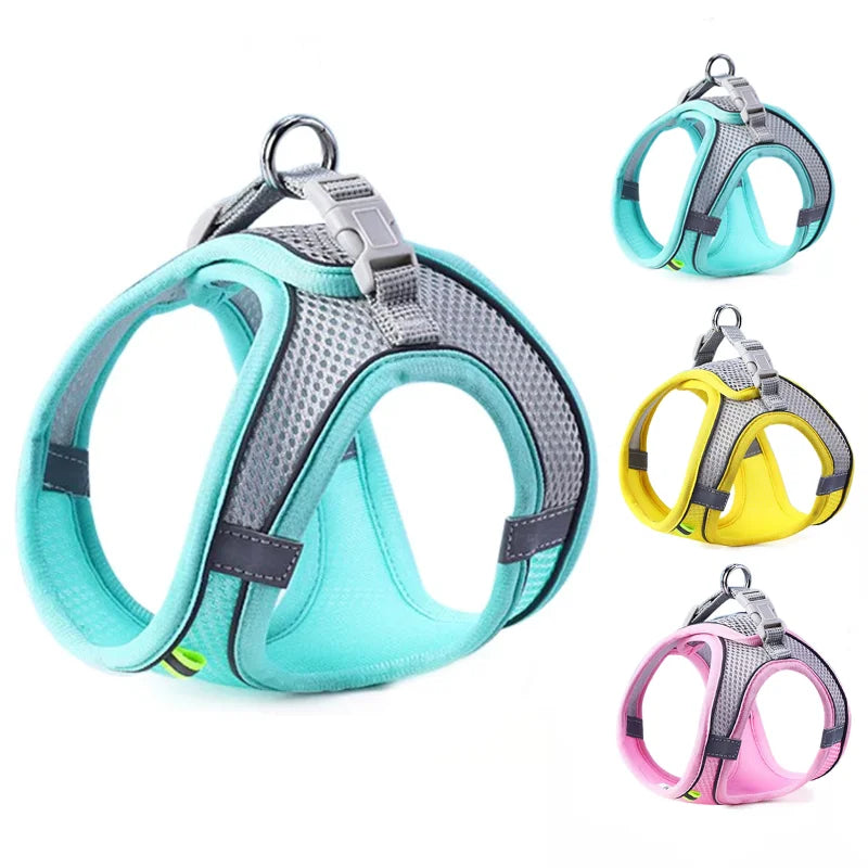 Cat Dog Harness Vest Chest Rope Set Reflective Breathable Adjustable Pet Harness for Small Medium Dogs