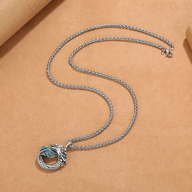 New 925 Sterling Silver Necklace dragon chain For Men and Women