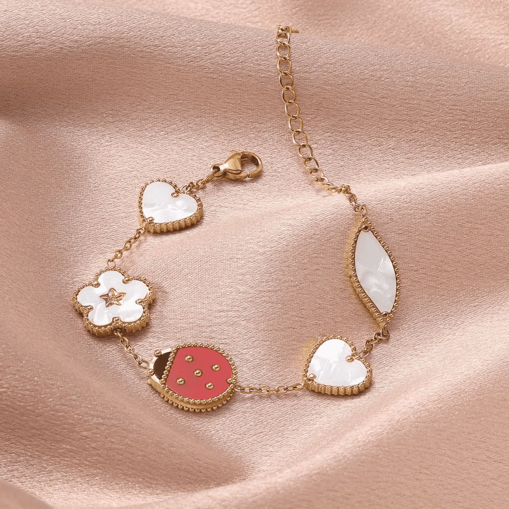 New versatile design with personalized pendant, ladybug women's bracelet accessory