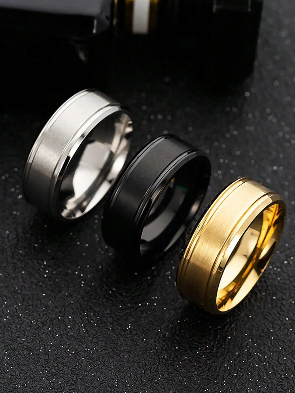 Brushed Tungsten Stainless Steel Ring for Men and Women