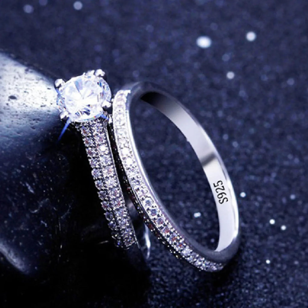 925 Sterling Silver Ring Set For Women
