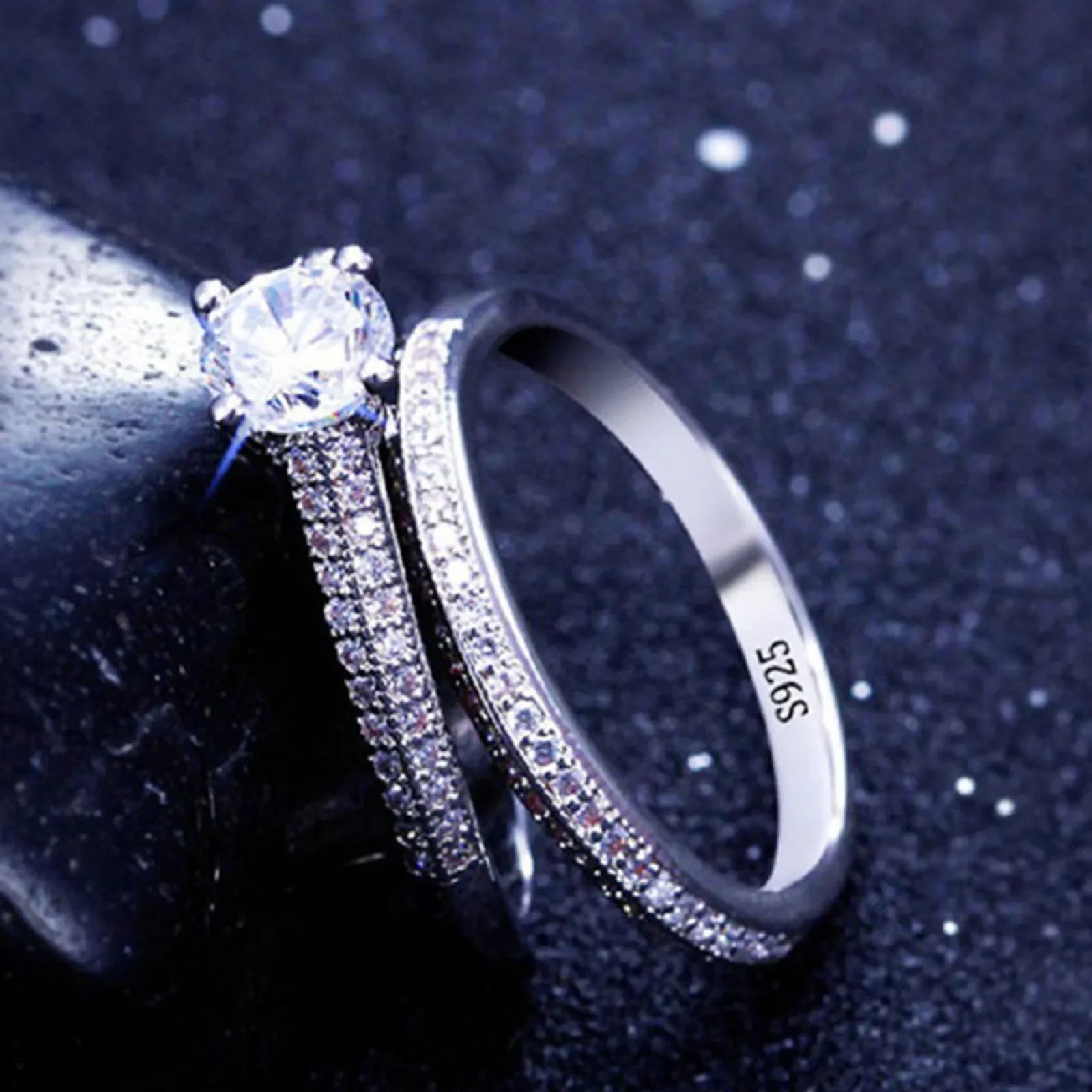 925 Sterling Silver Ring Set For Women