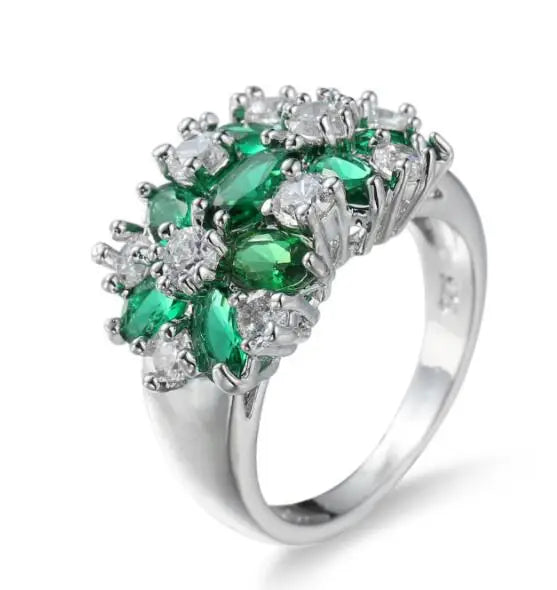 Pure Sterling Sparkling 925 Silver Rings for Women CZ Crystal