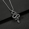 1 punk snake pendant necklace, ancient silver jewelry