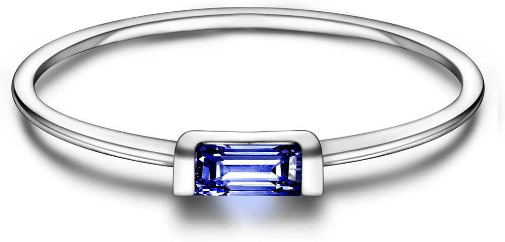 Elegant S925 Sterling Silver Birthstone Stackable Rings for Women with Cubic zirconium