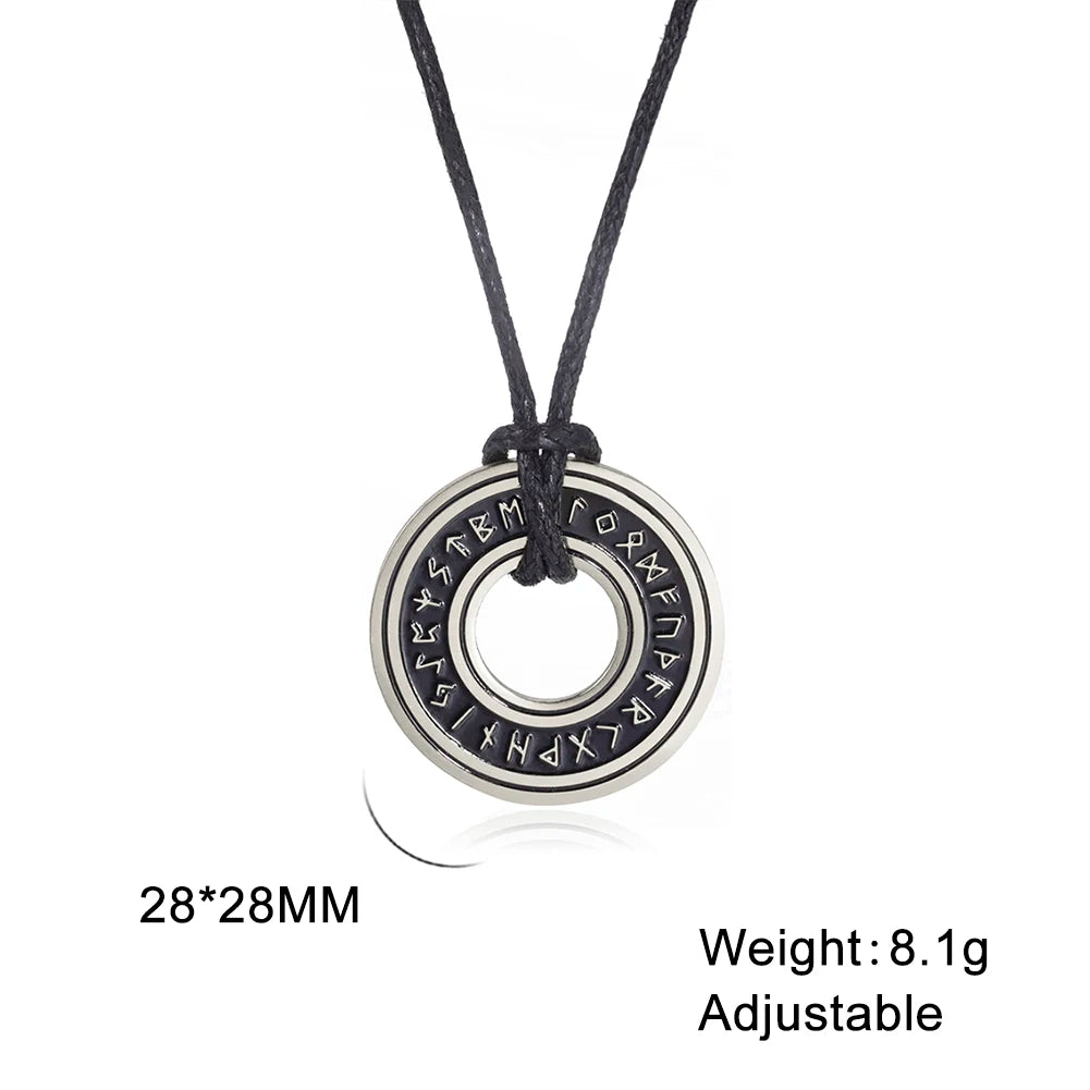 Vintage Nordic Rune Necklaces for Men Stainless Steel Norse Runes Viking Jewerly