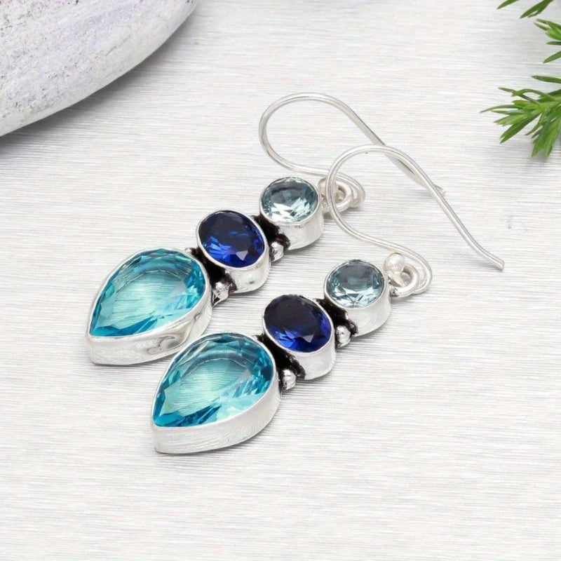 Retro and Trendy Oval Teardrop Shaped Pendant Earrings Women's Personalized and Creative Accessories Jewelry