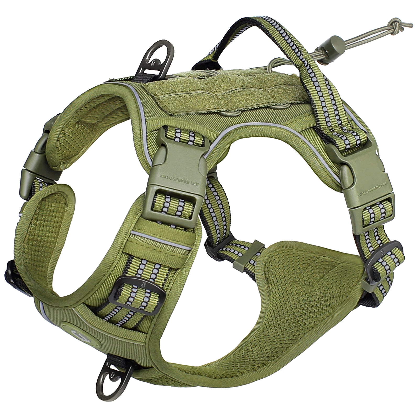 Dog Harness, No Pull Dog Harness, Adjustable Breathable MOLLE Dog Vest Harness for Medium Large Dog Reflective