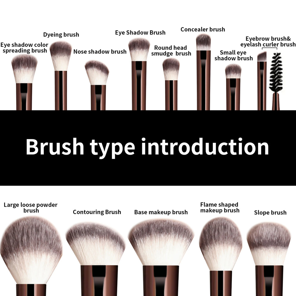 13 Pcs Professional Kabuki Makeup Brush Set Soft Dense Synthetic Multi Function