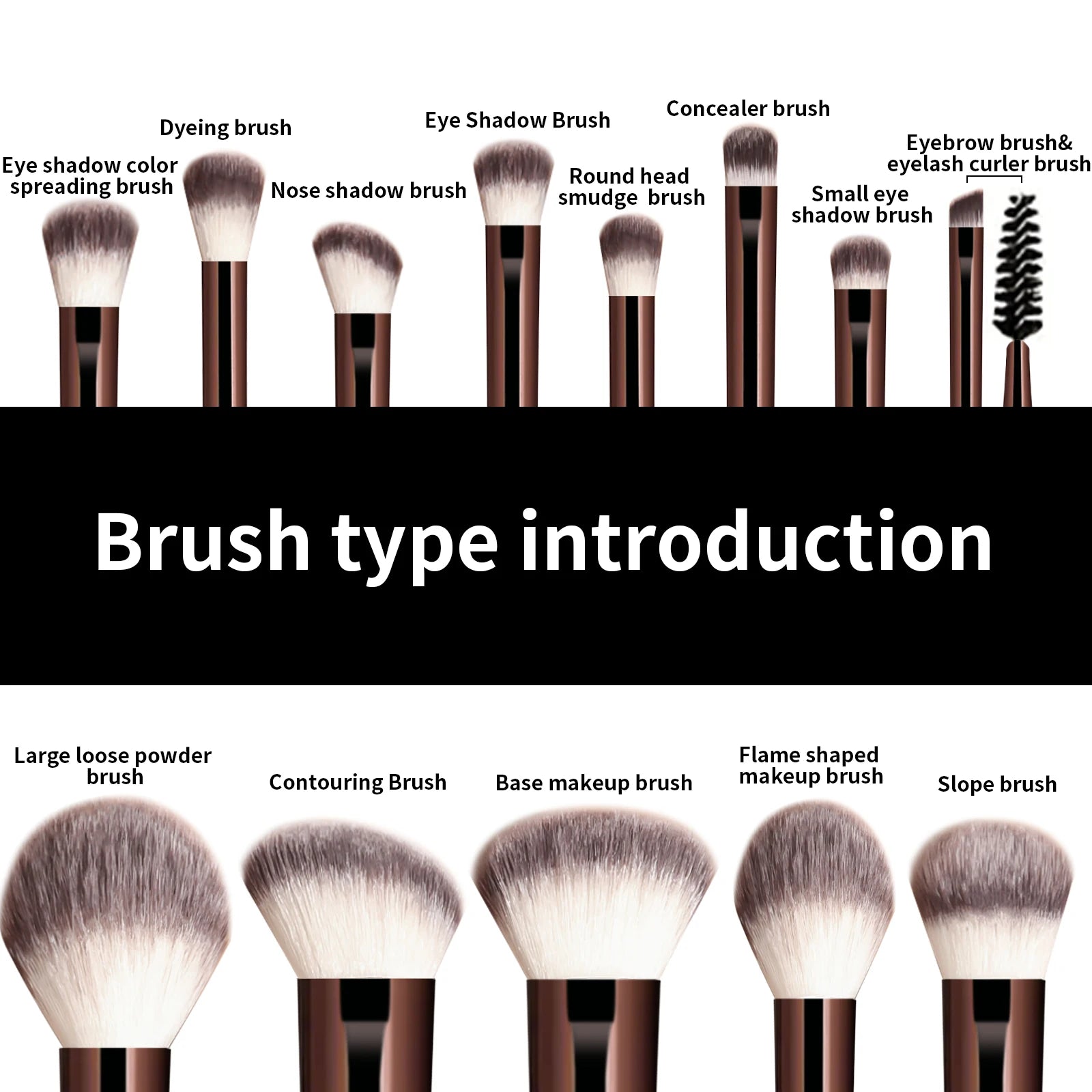 13 Pcs Professional Kabuki Makeup Brush Set Soft Dense Synthetic Multi Function