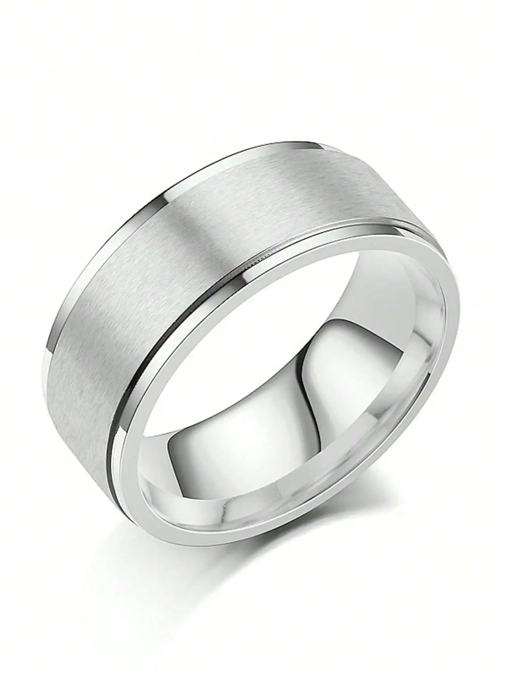 Brushed Tungsten Stainless Steel Ring for Men and Women